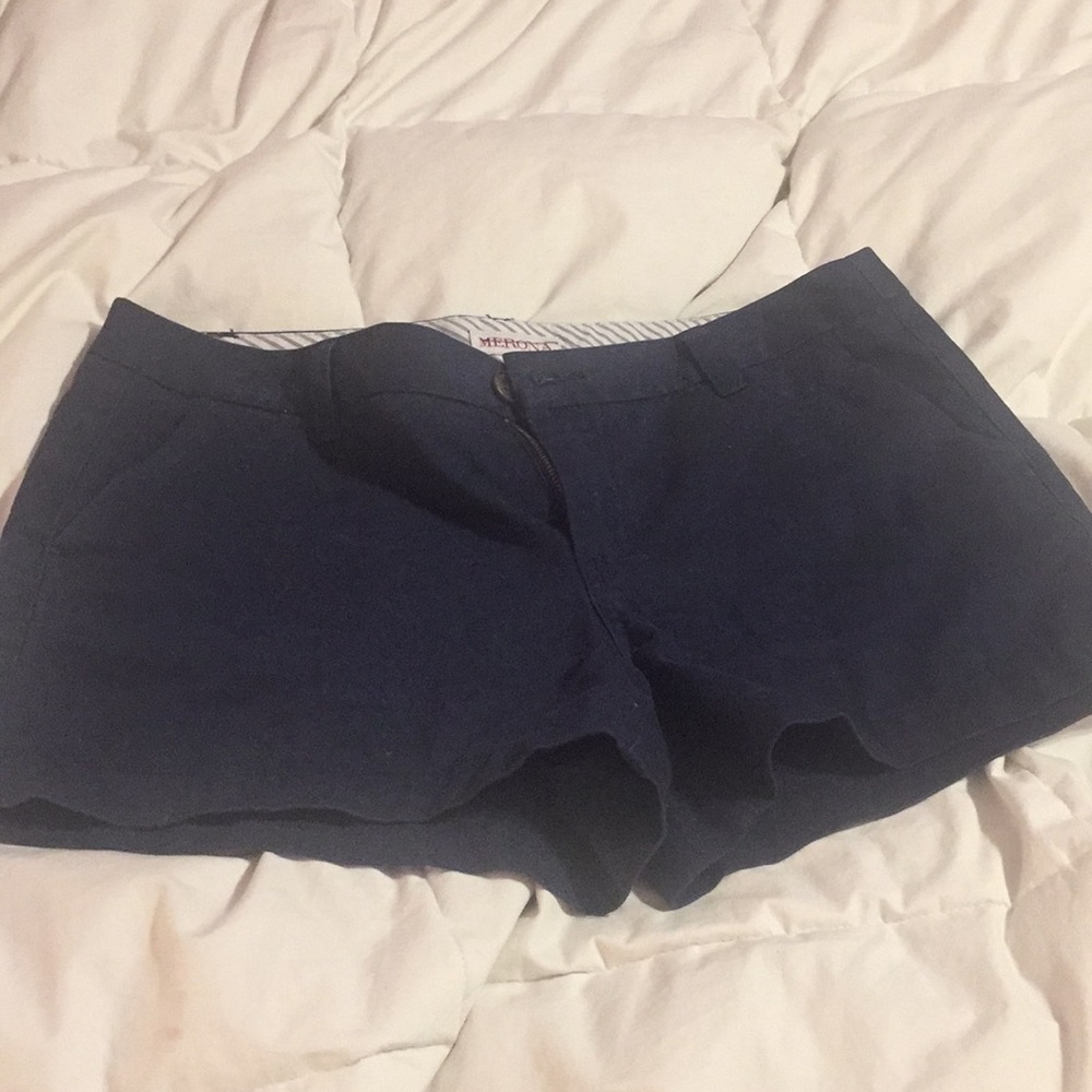 Solid navy shorts